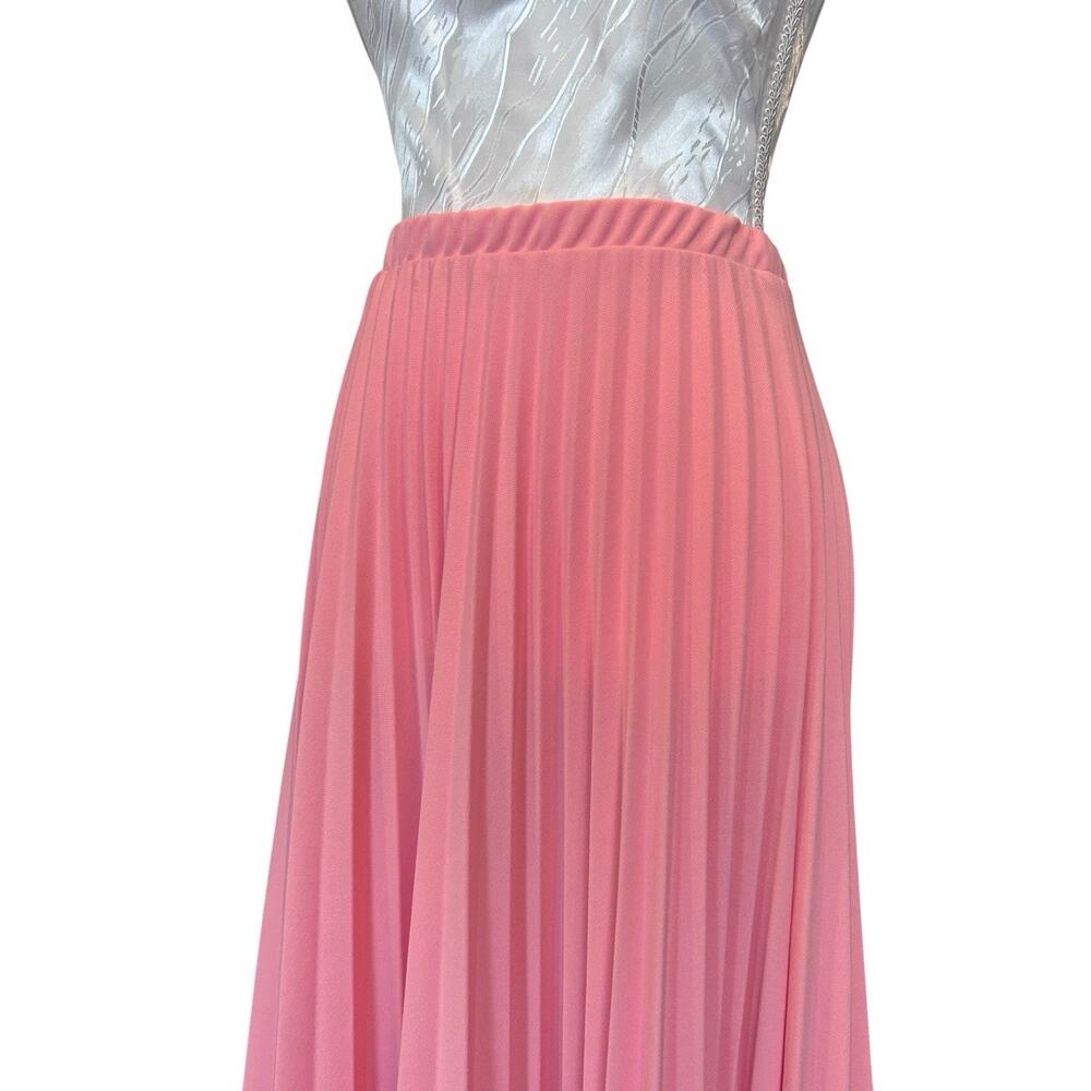Vintage 80s Pleated Pink Midi Skirt Sz Medium - Picture 14 of 14